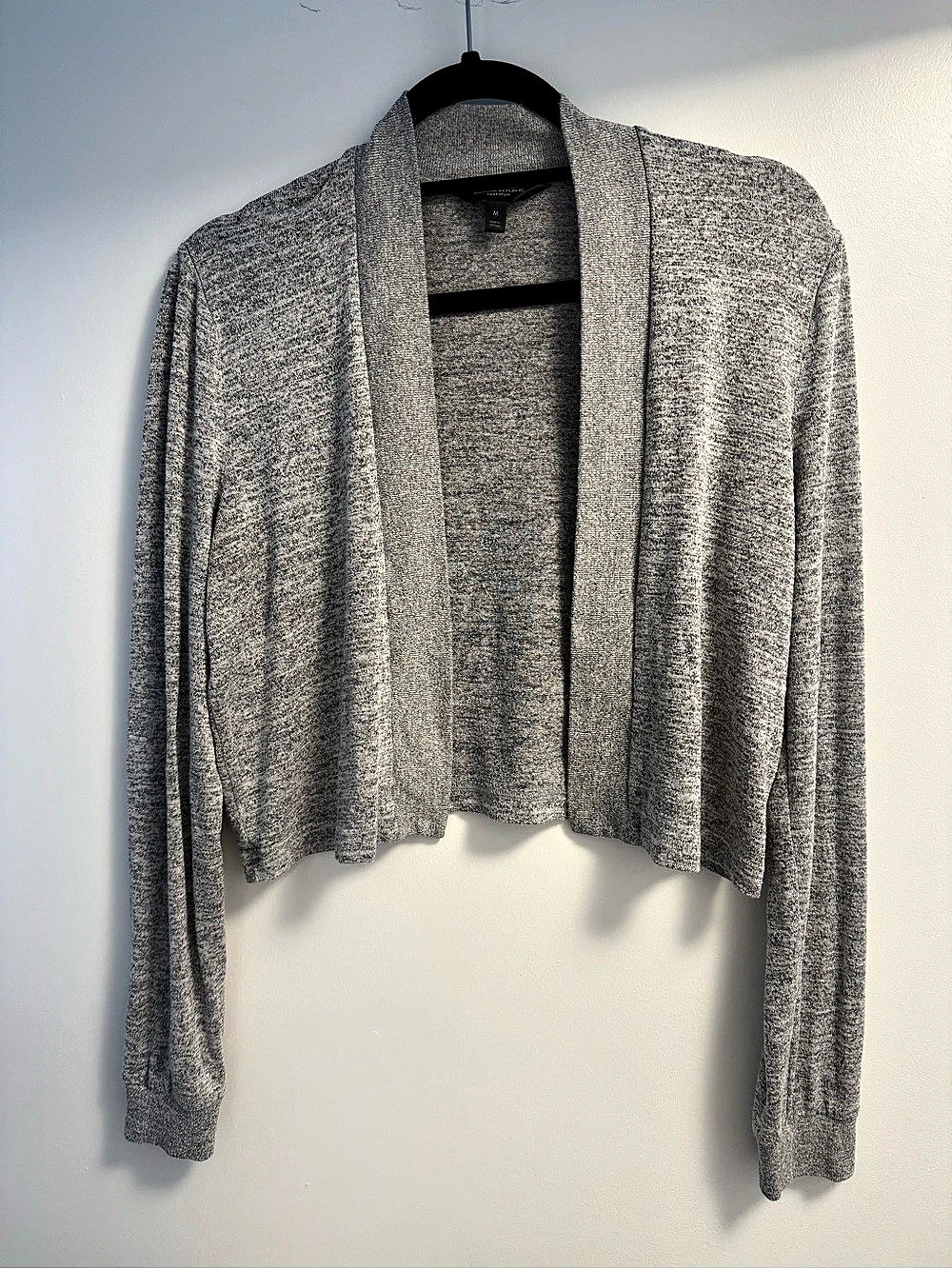 Banana Republic Gray Cropped Open Front Cardigan